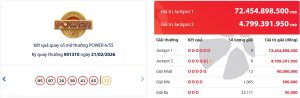 Kết quả Vietlott Power 6/55 ngày 24/2/2026: Jackpot lên gần 81 tỷ đồng